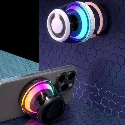 Magnetic Speaker Phone Holder Portable RGB Light Bluetooth Speaker Subwoofer Outdoor TWS Speaker - Tech genius & freaks