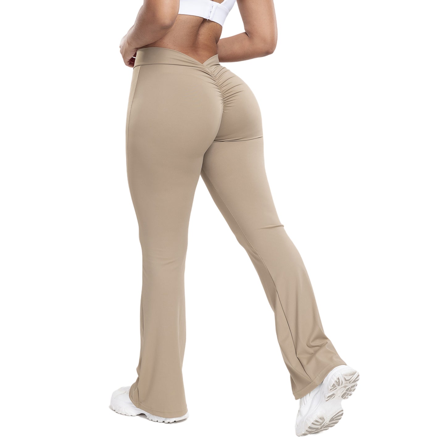 Peach trumpet pants for women, yoga high waisted and hip lifting tight pants, wide leg fitness pants for women - Tech genius & freaks