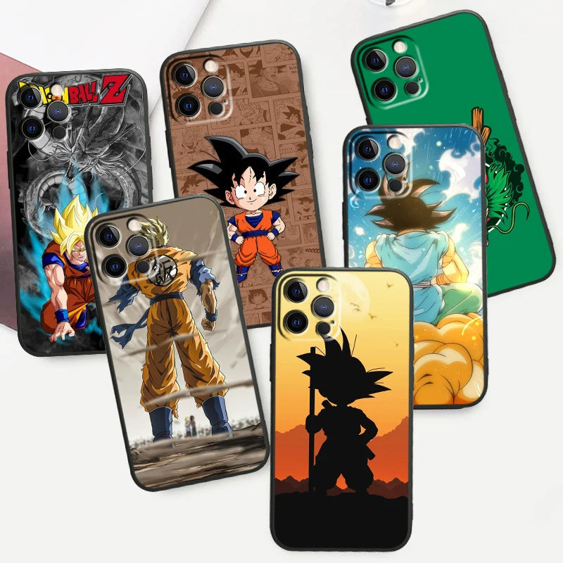 Suitable for 15 iPhone Fashion Dragon Ball Anime Phone Case Black Other Back Cover Color Painting - Tech genius & freaks