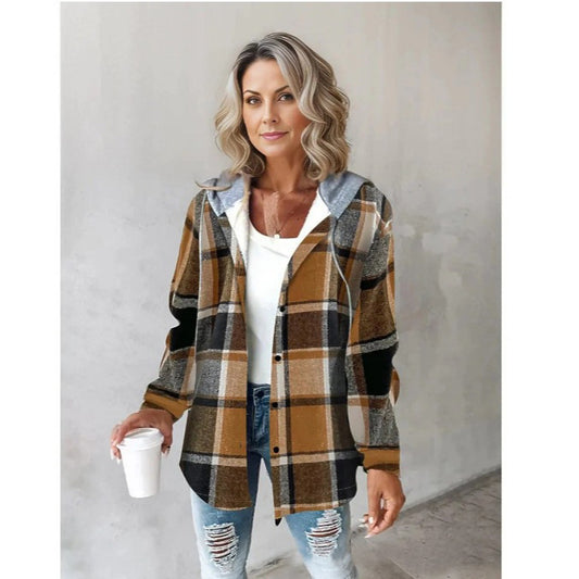 Women's large plaid style women's jacket plaid autumn and winter new style - Tech genius & freaks