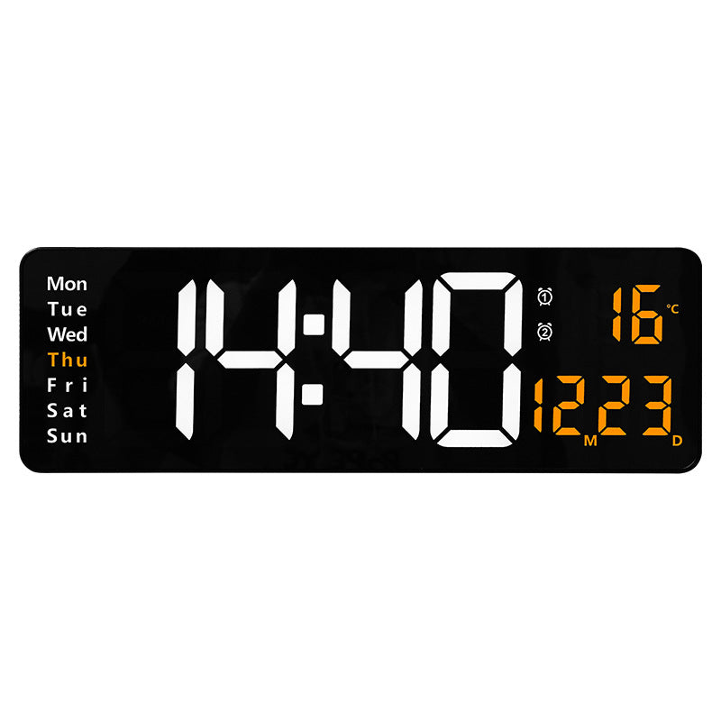 13/16 Inches Large LED Digital Wall Clock ,Wall Mounted Remote Control Temperature Date Week Display Timer Dual Alarm Clock - Tech genius & freaks