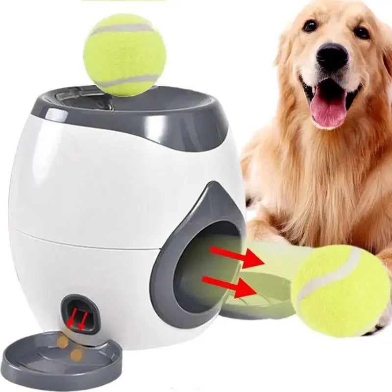 2 Balls Launcher Toy Training Dog Toy Slow Feeder Remote Puppy Pet Indoor Training Tennis Ball Feeder Machine - Tech genius & freaks