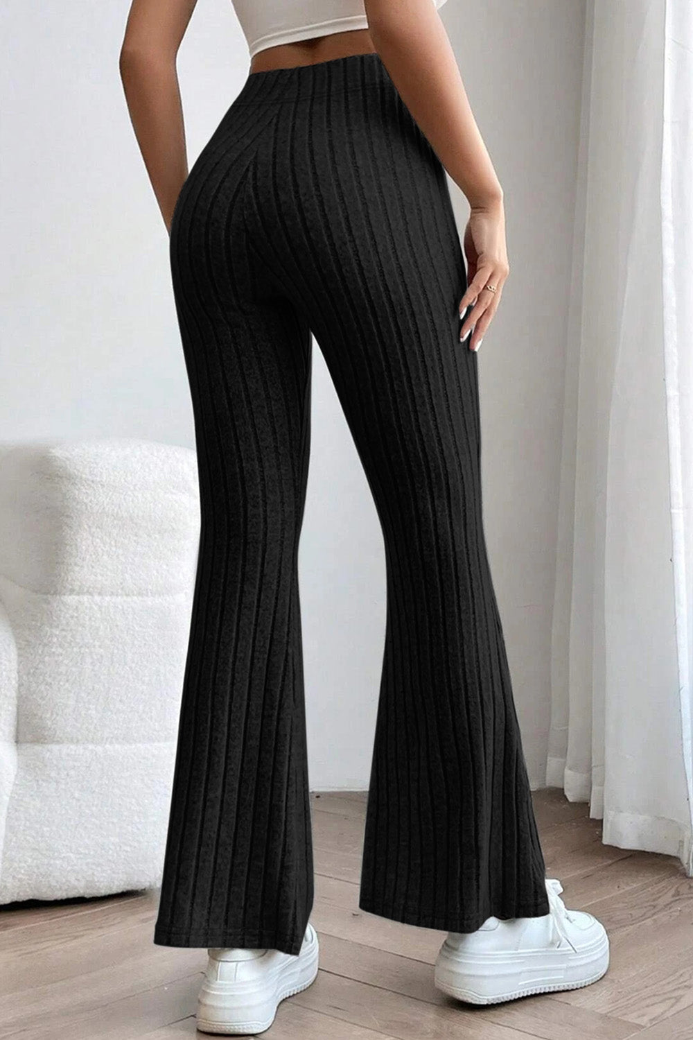 Basic Bae Ribbed High Waist Flare Pants - Tech genius & freaks