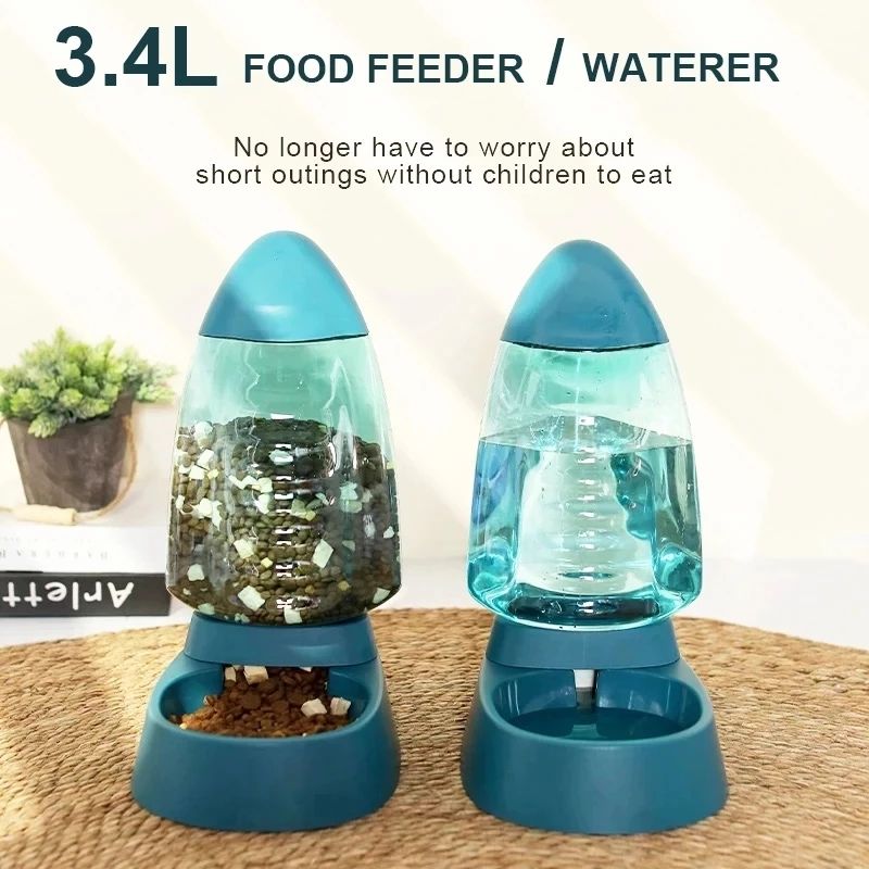 Pet Drinking Water Feeding Bowl Sailboat Type Large Capacity Cat Bowl Dog Food Bowl Can See Through Cat Water Dispenser Dog Bowl - Tech genius & freaks