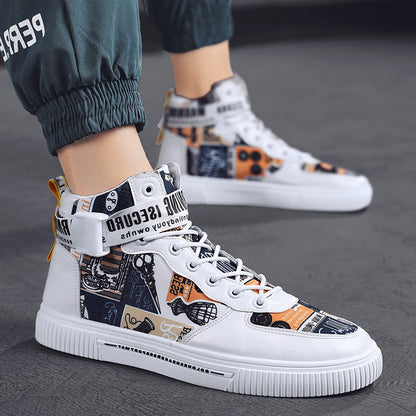 Spring men's trendy shoes, new black high top shoes for teenagers, sports shoes for boys, junior high school students, and men's adobe shoes - Tech genius & freaks