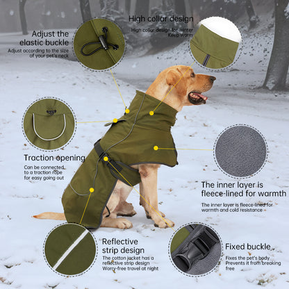 Waterproof Dog Jacket with Fleece Lining for Cold & Outdoor. Reflective, in Colors like Black, etc. - Tech genius & freaks