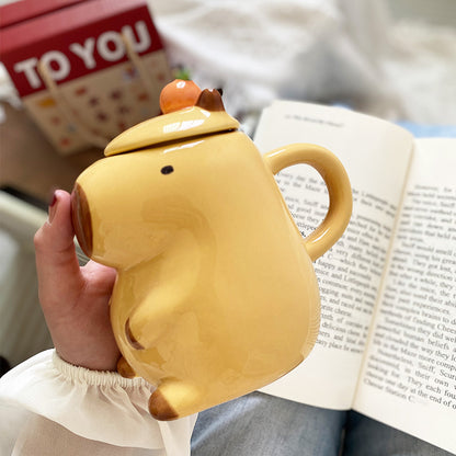 Fun 3D Capybara Mug Pair：3D capybara - designed mugs with handles & lids. A wonderful gift choice for girls. - Tech genius & freaks