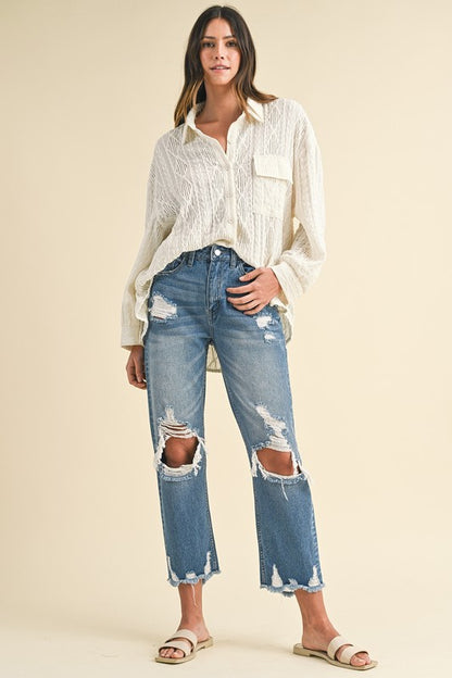 Annie Wear Vintage Distressed Cropped Jeans - Tech genius & freaks