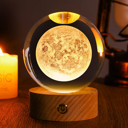 Starry Sky 3D Micro Landscape Crystal Ball Home Desktop Creative Interior Carving White Crystal Ball Ornament Craft Gift product - Tech genius & freaks