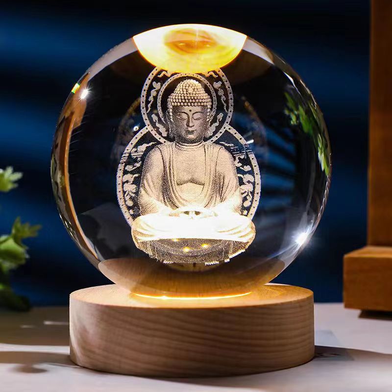 Starry Sky 3D Micro Landscape Crystal Ball Home Desktop Creative Interior Carving White Crystal Ball Ornament Craft Gift product - Tech genius & freaks