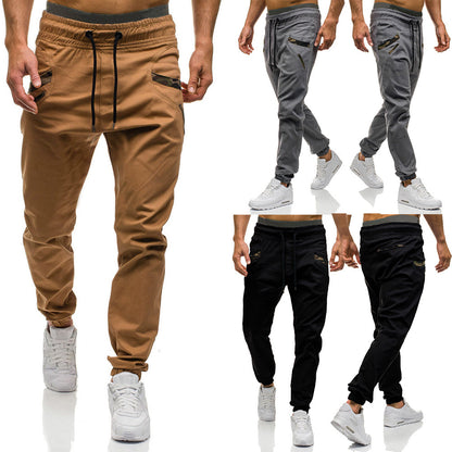 Fashion Men Gyms Pure color Pants Joggers Fitness Casual Long Pants Men Workout Skinny Sweatpants Jogger Tracksuit Trousers - Tech genius & freaks