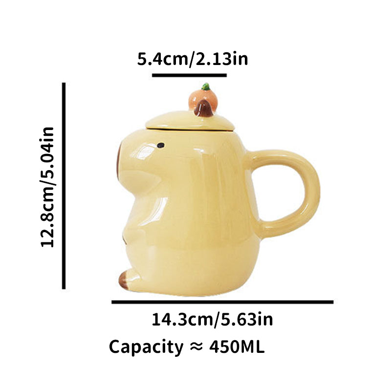 Fun 3D Capybara Mug Pair：3D capybara - designed mugs with handles & lids. A wonderful gift choice for girls. - Tech genius & freaks