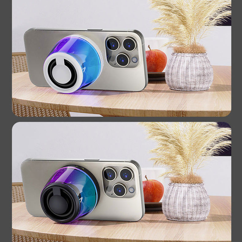 Magnetic Speaker Phone Holder Portable RGB Light Bluetooth Speaker Subwoofer Outdoor TWS Speaker - Tech genius & freaks