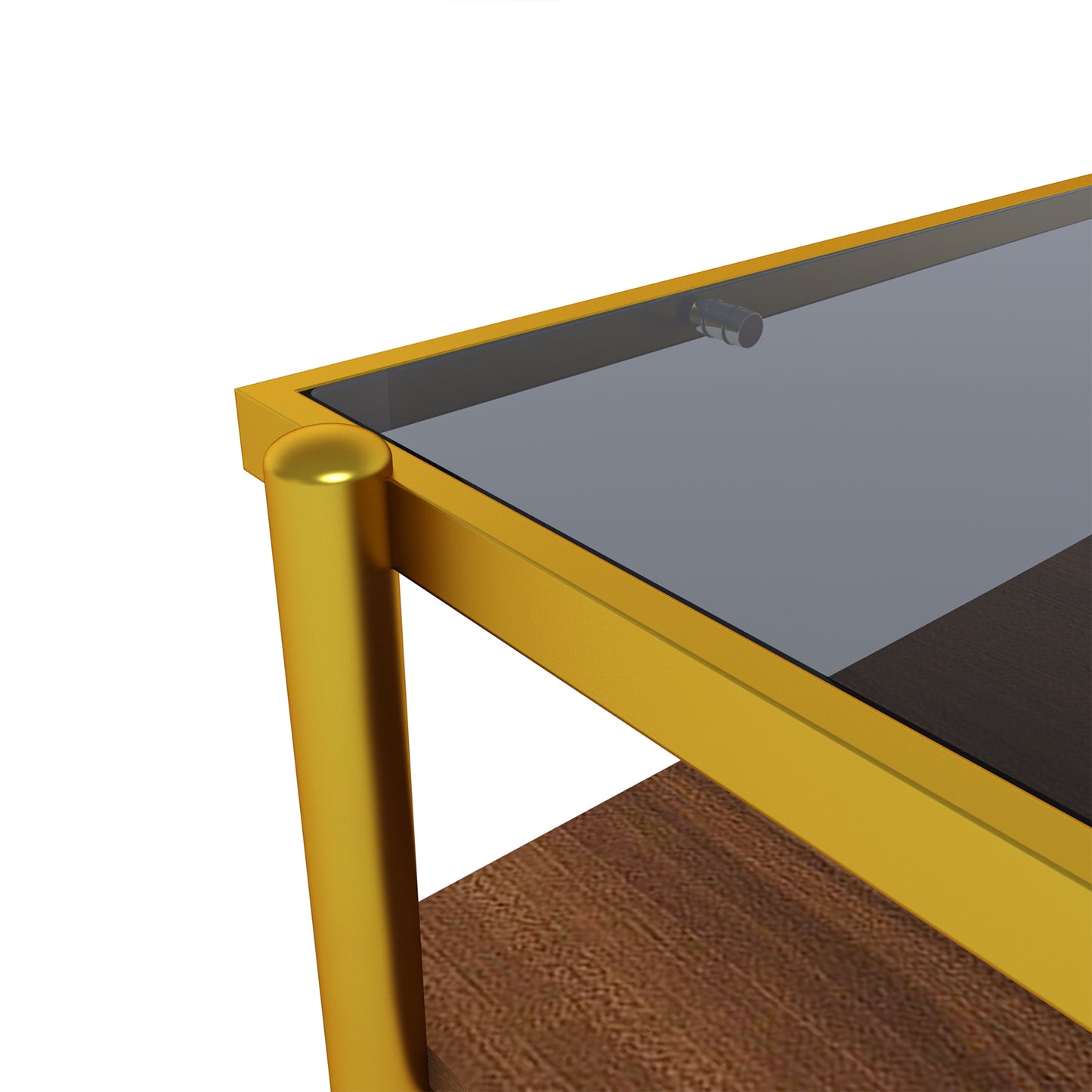 Rectangle Coffee Table with Gray Tempered Glass top and Golden Legs, Modern Table for Living Room - Tech genius & freaks