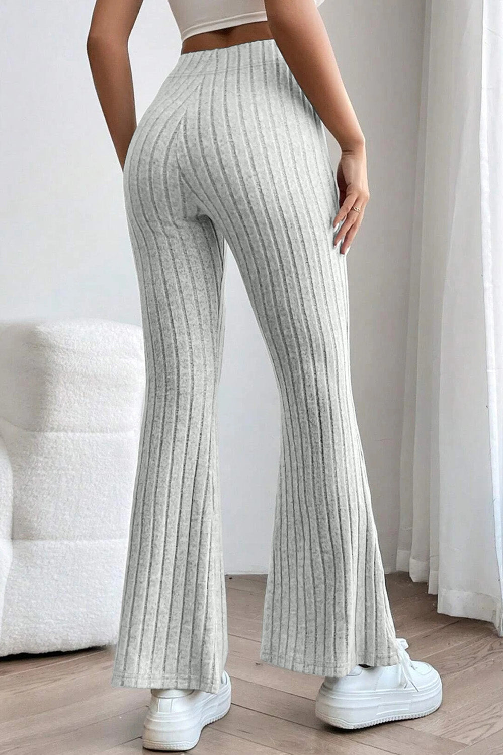 Basic Bae Ribbed High Waist Flare Pants - Tech genius & freaks