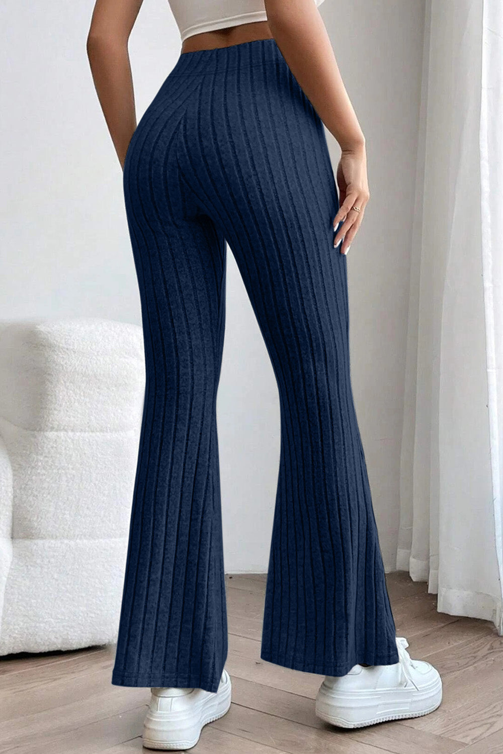 Basic Bae Ribbed High Waist Flare Pants - Tech genius & freaks