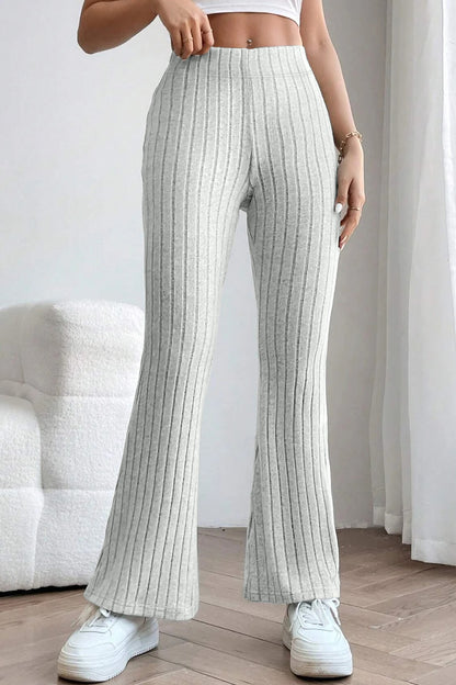 Basic Bae Ribbed High Waist Flare Pants - Tech genius & freaks