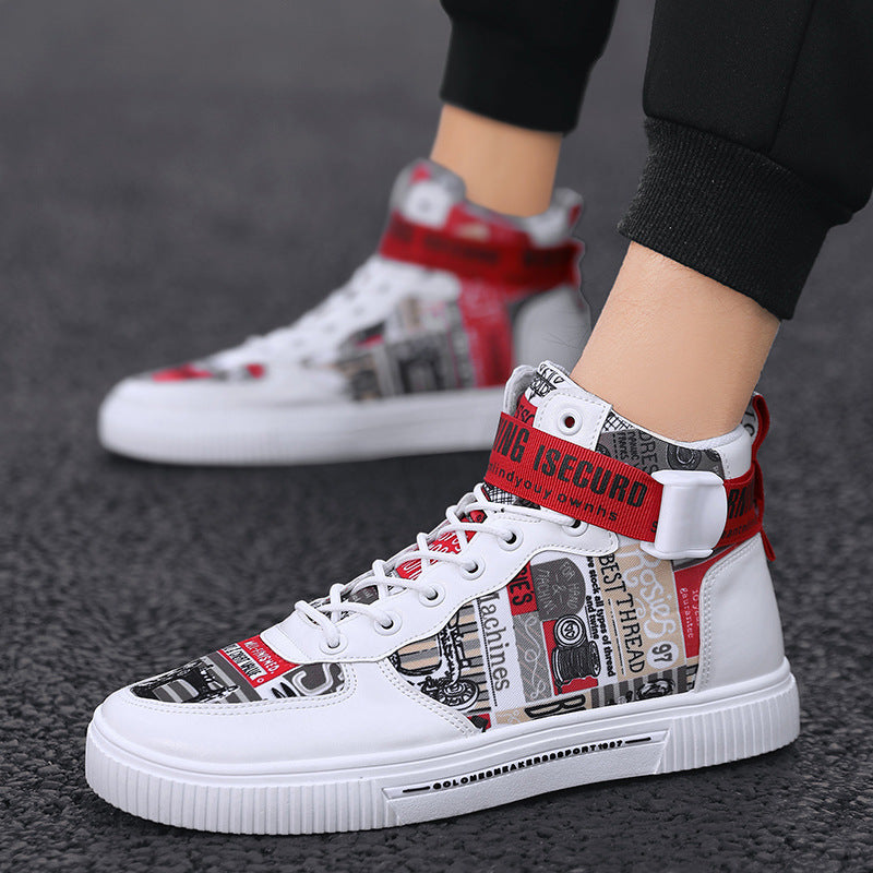 Spring men's trendy shoes, new black high top shoes for teenagers, sports shoes for boys, junior high school students, and men's adobe shoes - Tech genius & freaks