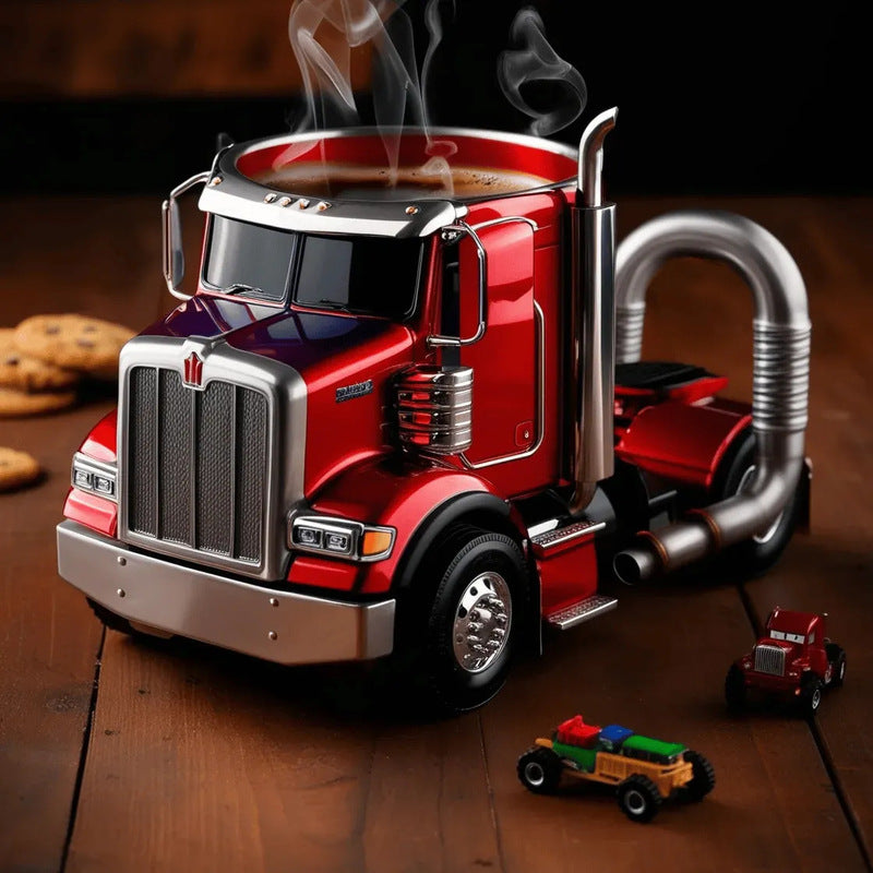 1PC Creative 11oz Truck-Design Coffee Mug. Ideal as a semi-truck coffee cup or home kitchen desktop ornament. - Tech genius & freaks