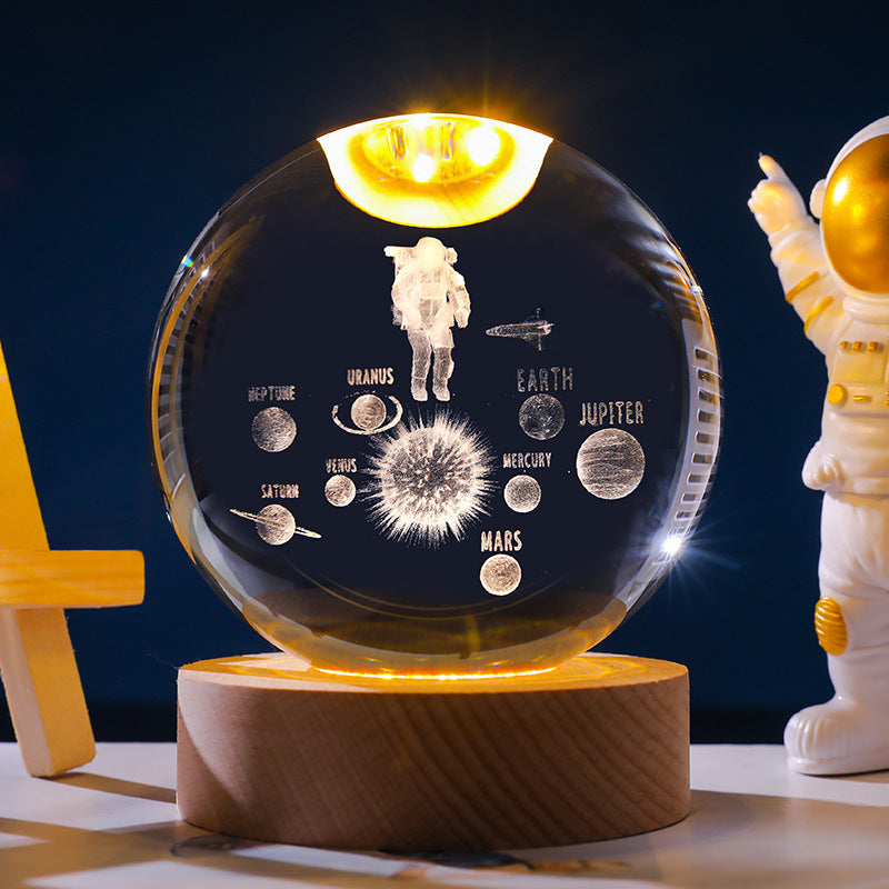 Starry Sky 3D Micro Landscape Crystal Ball Home Desktop Creative Interior Carving White Crystal Ball Ornament Craft Gift product - Tech genius & freaks