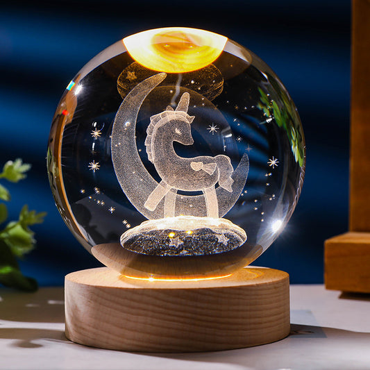 Starry Sky 3D Micro Landscape Crystal Ball Home Desktop Creative Interior Carving White Crystal Ball Ornament Craft Gift product - Tech genius & freaks