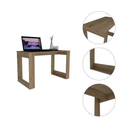 Smokey Oak Sleek Computer Desk - Tech genius & freaks