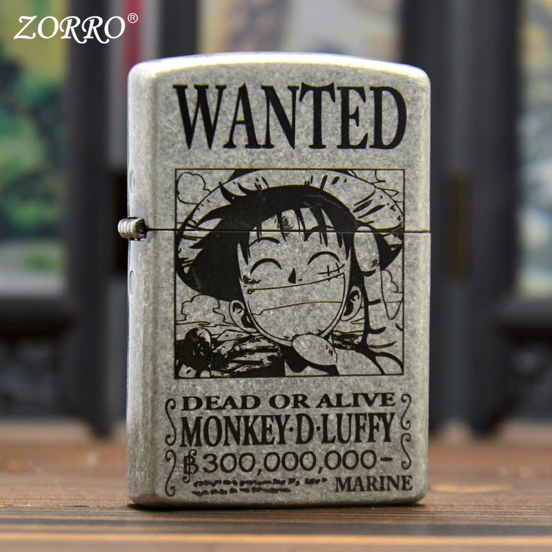 ZORRO Zoro Ancient Silver Pirate King Luffy Kerosene Lighter - Tech genius & freaks