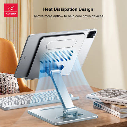 Suitable for tablet stand, iPad desktop stand, mobile phone universal metal heat dissipation, foldable lazy person stand - Tech genius & freaks