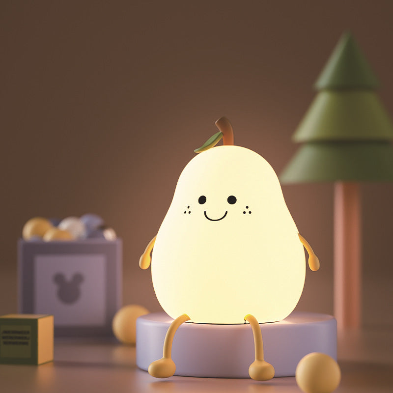 Creative Colorful Pear Duck Pear Night Light Pear Night Light Couple Gift Silicone Cute Night Light Sleeping Night Light - Tech genius & freaks