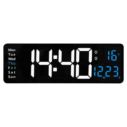 13/16 Inches Large LED Digital Wall Clock ,Wall Mounted Remote Control Temperature Date Week Display Timer Dual Alarm Clock - Tech genius & freaks