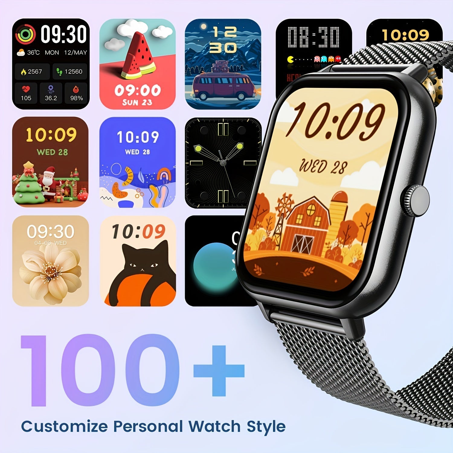 183 Full Touch Smartwatch, 100 Sport Modes, AI Control, for Android/iOS. - Tech genius & freaks