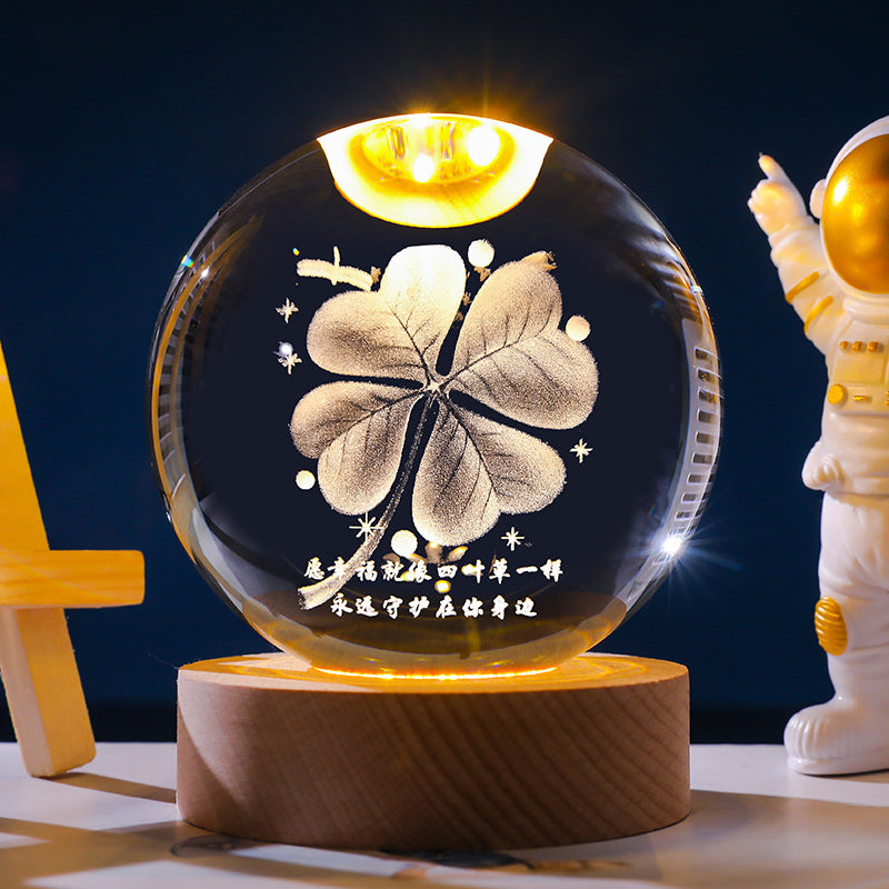 Starry Sky 3D Micro Landscape Crystal Ball Home Desktop Creative Interior Carving White Crystal Ball Ornament Craft Gift product - Tech genius & freaks