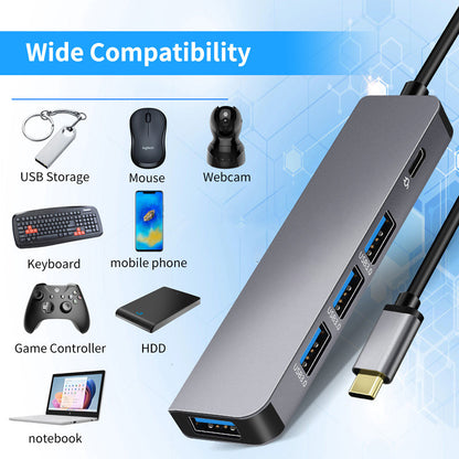 Type-C expansion USB HUB expansion USB 3.0 interface connected to mouse PD100W hub USB multi interface - Tech genius & freaks