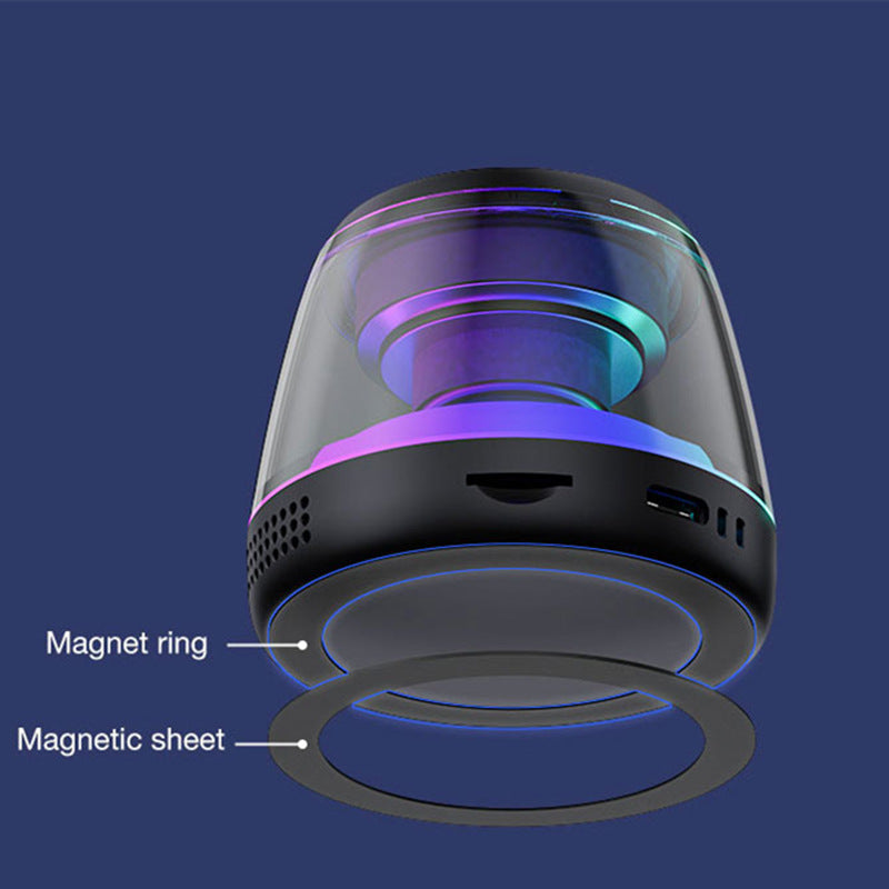 Magnetic Speaker Phone Holder Portable RGB Light Bluetooth Speaker Subwoofer Outdoor TWS Speaker - Tech genius & freaks