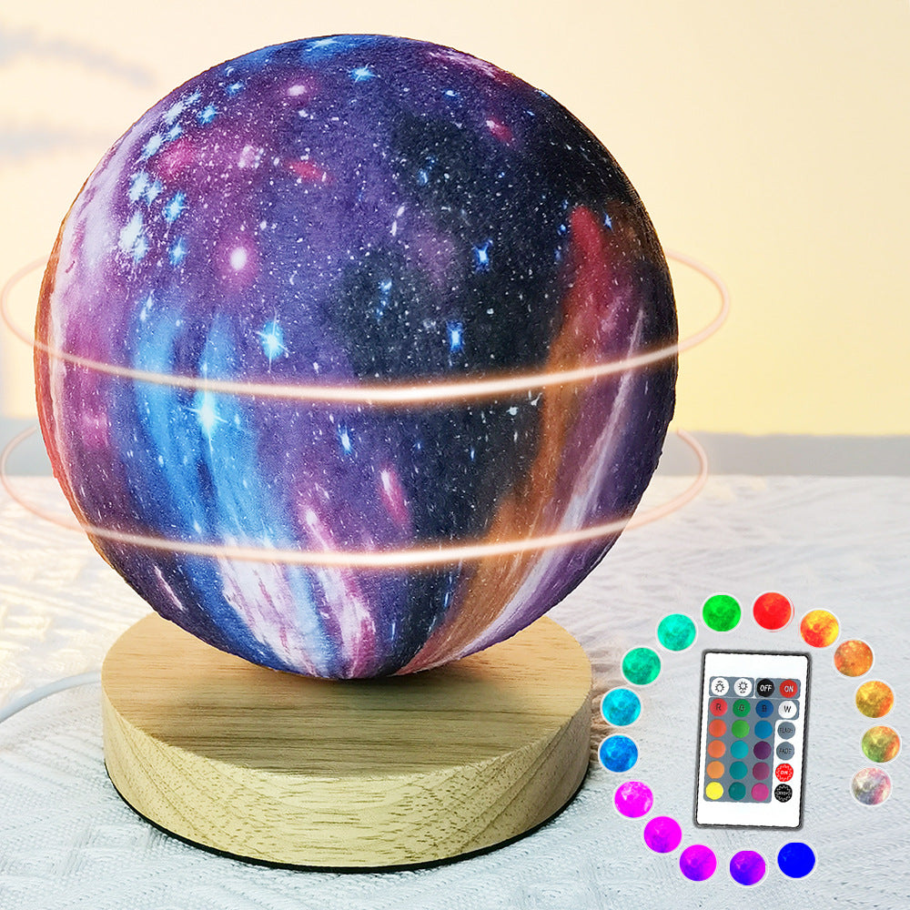 Rotating Moon Lamp Intelligent Voice Moon Lamp New Planet Lamp Bedroom Bedside Table Lamp Suspension - Tech genius & freaks