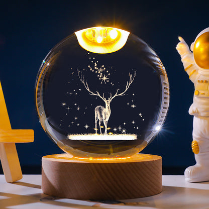 Starry Sky 3D Micro Landscape Crystal Ball Home Desktop Creative Interior Carving White Crystal Ball Ornament Craft Gift product - Tech genius & freaks