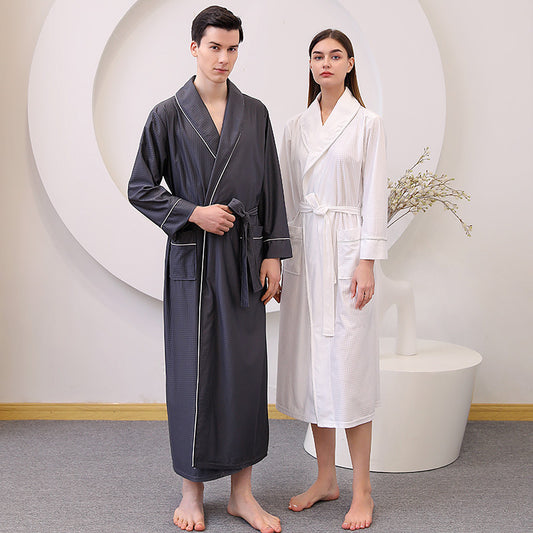 Thin satin bathrobe with quick drying water absorption for couples women's long and plus size yukata for men - Tech genius & freaks