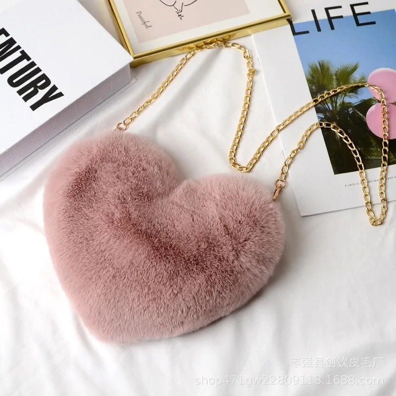 Chic Heart Faux Fur Purse - Tech genius & freaks