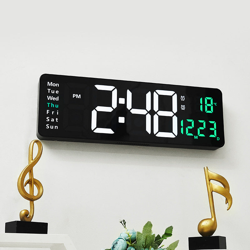 13/16 Inches Large LED Digital Wall Clock ,Wall Mounted Remote Control Temperature Date Week Display Timer Dual Alarm Clock - Tech genius & freaks