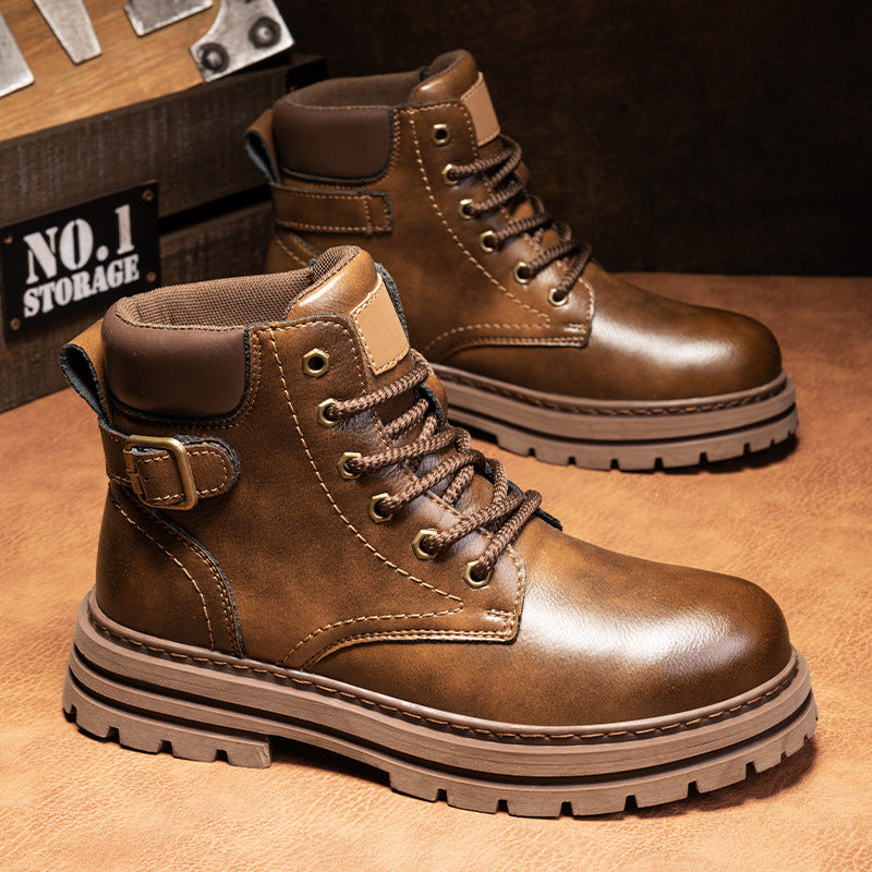 Martin boots autumn and winter retro high top men's workwear boots - Tech genius & freaks