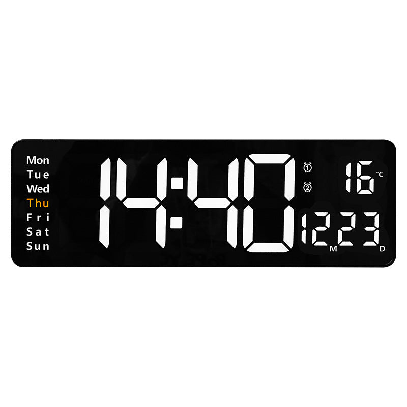 13/16 Inches Large LED Digital Wall Clock ,Wall Mounted Remote Control Temperature Date Week Display Timer Dual Alarm Clock - Tech genius & freaks