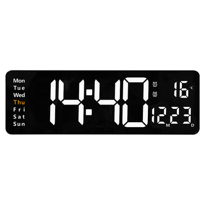 13/16 Inches Large LED Digital Wall Clock ,Wall Mounted Remote Control Temperature Date Week Display Timer Dual Alarm Clock - Tech genius & freaks