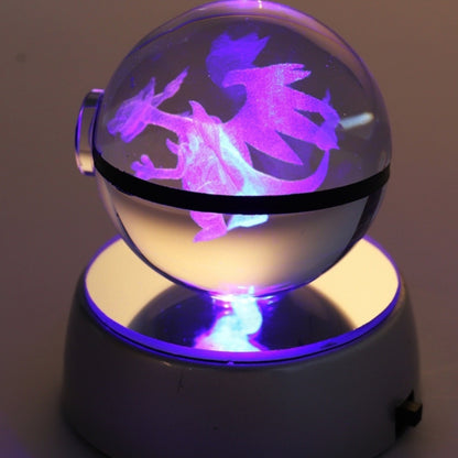 Pokemon Crystal Ball 3D Pikachu Gengar Mew Mewtwo Lamp Base Pokeball Crystal Pokemon Glass Ball Figure Night Light Birthday Gift - Tech genius & freaks