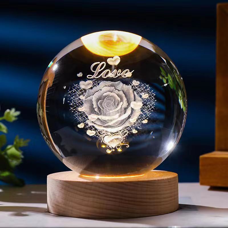 Starry Sky 3D Micro Landscape Crystal Ball Home Desktop Creative Interior Carving White Crystal Ball Ornament Craft Gift product - Tech genius & freaks