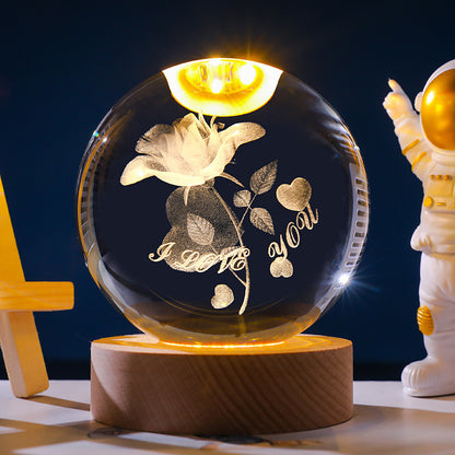 Starry Sky 3D Micro Landscape Crystal Ball Home Desktop Creative Interior Carving White Crystal Ball Ornament Craft Gift product - Tech genius & freaks