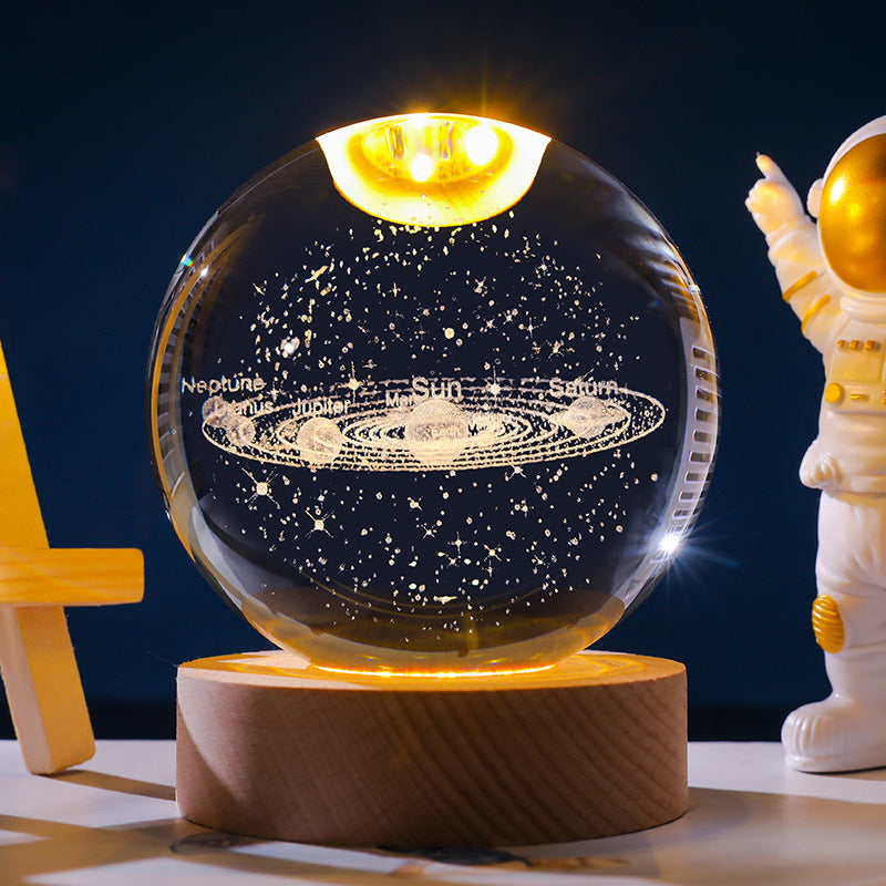 Starry Sky 3D Micro Landscape Crystal Ball Home Desktop Creative Interior Carving White Crystal Ball Ornament Craft Gift product - Tech genius & freaks