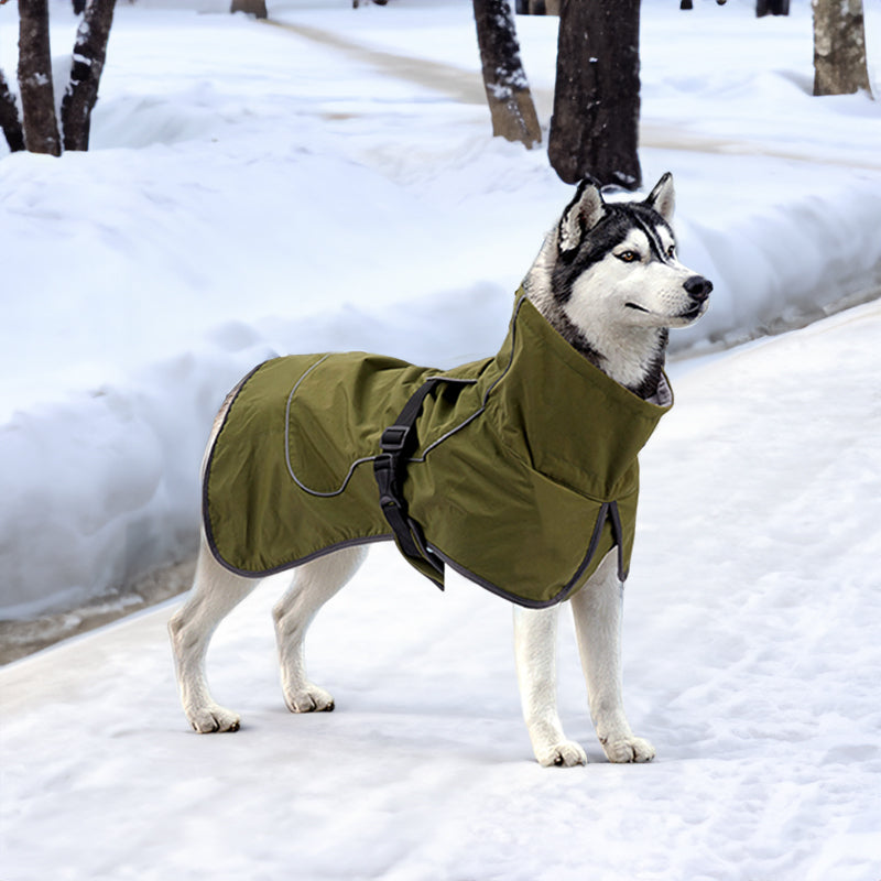 Waterproof Dog Jacket with Fleece Lining for Cold & Outdoor. Reflective, in Colors like Black, etc. - Tech genius & freaks