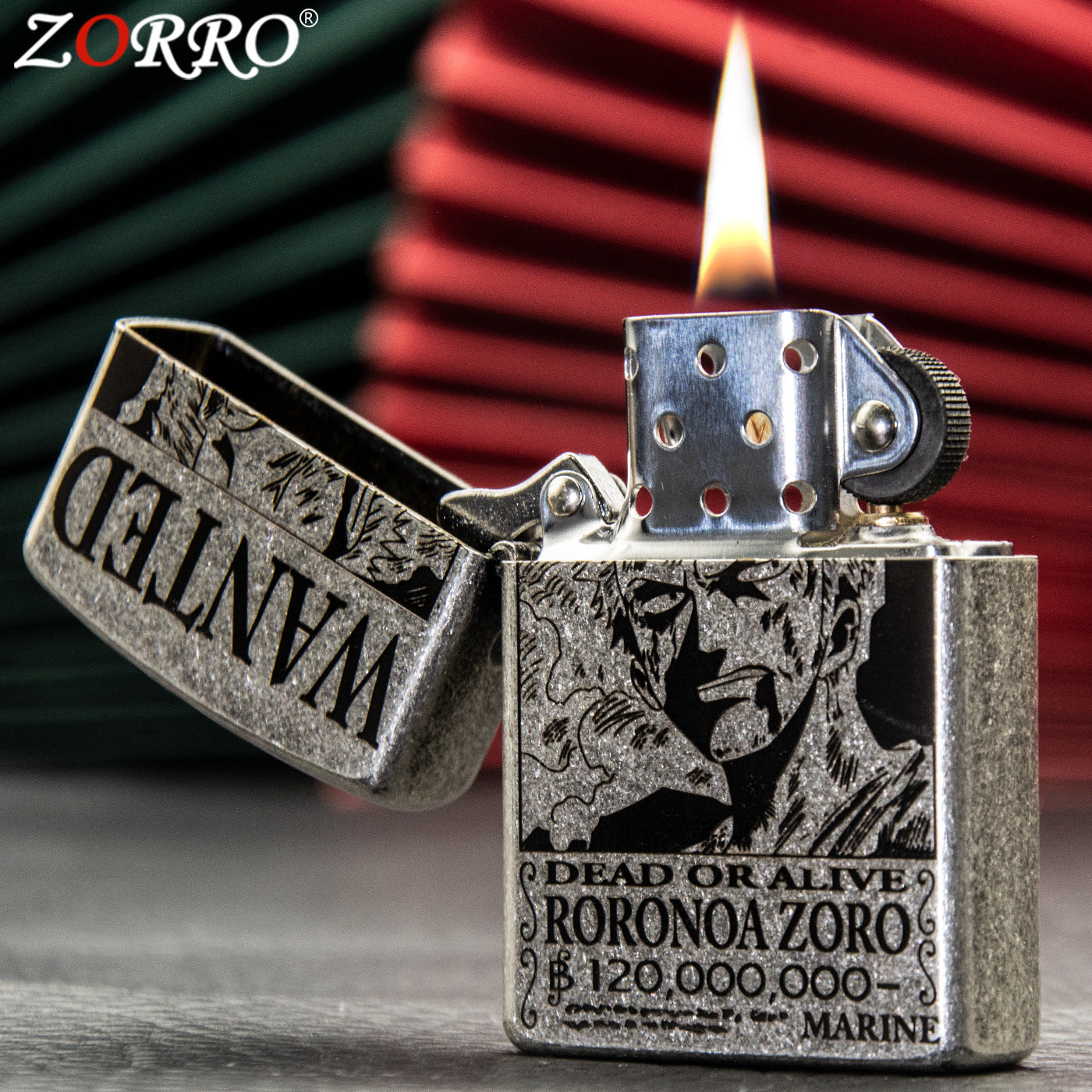 ZORRO Zoro Ancient Silver Pirate King Zoro Kerosene Lighter - Tech genius & freaks