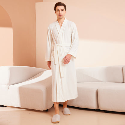 Bathrobe men's and women's towel fabric yukata long sleeved bath towel sleeping robe absorbent quick drying four season style - Tech genius & freaks