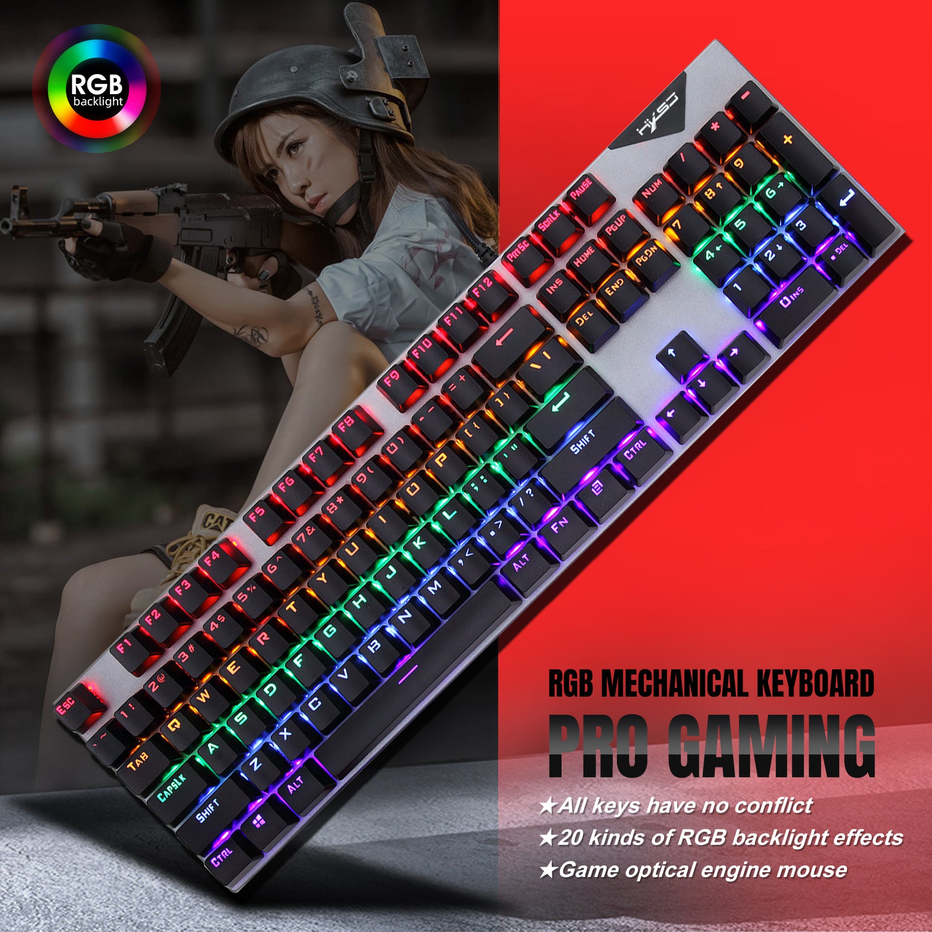 Keyboard and Mouse Set RGB backlit mechanical keyboard and mouse computer wired gaming keyboard and mouse - Tech genius & freaks